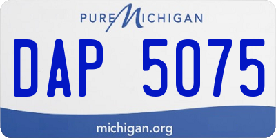 MI license plate DAP5075
