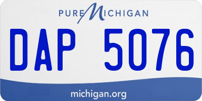 MI license plate DAP5076