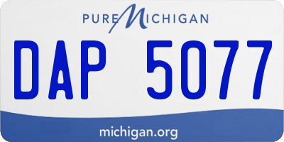 MI license plate DAP5077