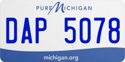 MI license plate DAP5078