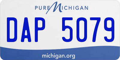 MI license plate DAP5079