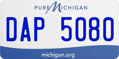 MI license plate DAP5080