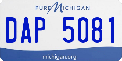 MI license plate DAP5081