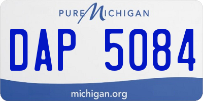 MI license plate DAP5084