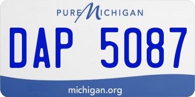 MI license plate DAP5087