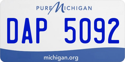 MI license plate DAP5092