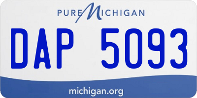 MI license plate DAP5093