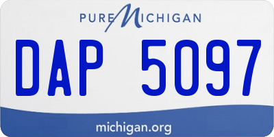 MI license plate DAP5097