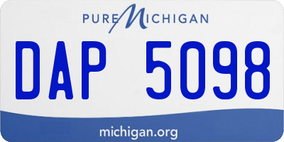 MI license plate DAP5098