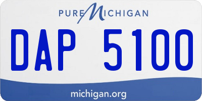 MI license plate DAP5100