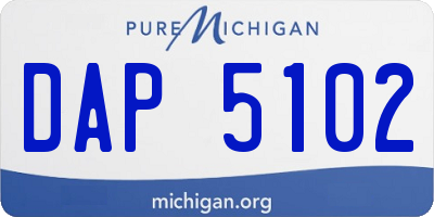 MI license plate DAP5102