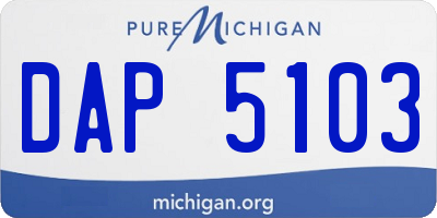 MI license plate DAP5103