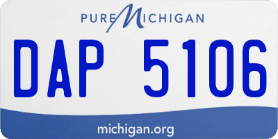 MI license plate DAP5106