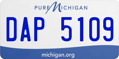 MI license plate DAP5109