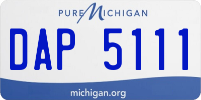 MI license plate DAP5111