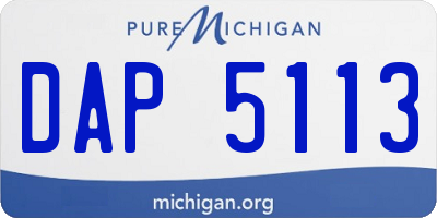 MI license plate DAP5113