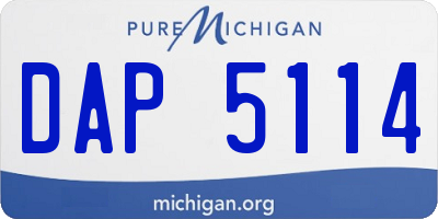 MI license plate DAP5114