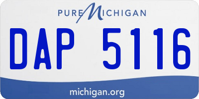 MI license plate DAP5116
