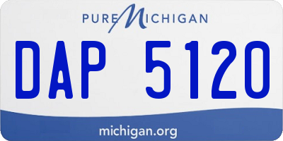 MI license plate DAP5120