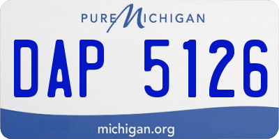 MI license plate DAP5126