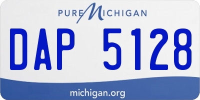 MI license plate DAP5128
