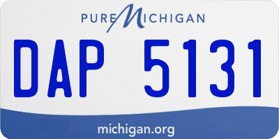MI license plate DAP5131