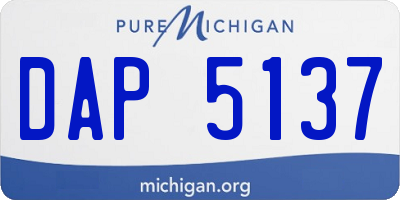 MI license plate DAP5137