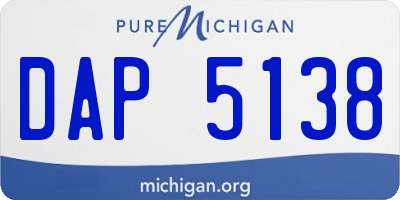 MI license plate DAP5138