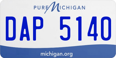 MI license plate DAP5140