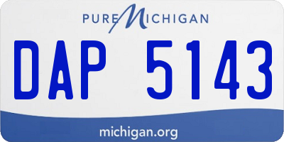 MI license plate DAP5143