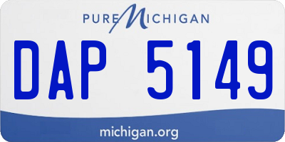 MI license plate DAP5149