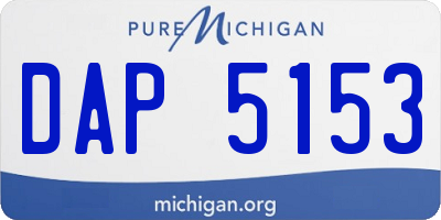 MI license plate DAP5153