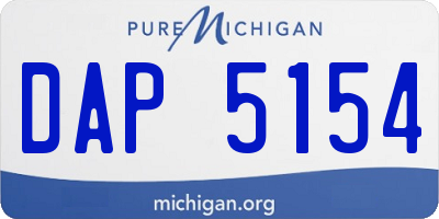 MI license plate DAP5154