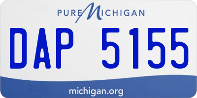 MI license plate DAP5155