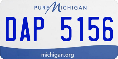 MI license plate DAP5156