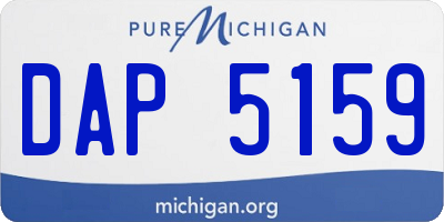 MI license plate DAP5159