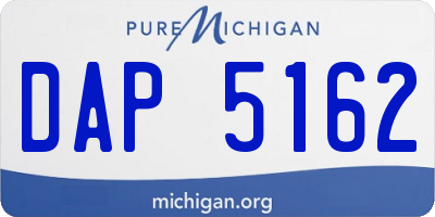 MI license plate DAP5162