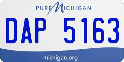 MI license plate DAP5163
