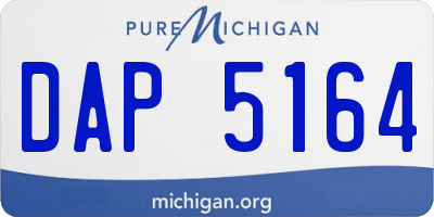 MI license plate DAP5164