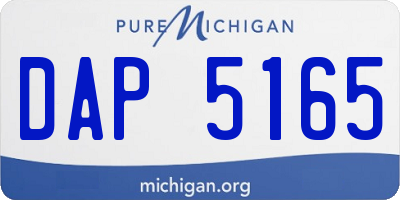 MI license plate DAP5165