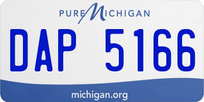 MI license plate DAP5166