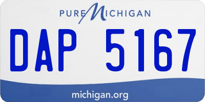MI license plate DAP5167