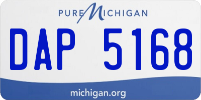 MI license plate DAP5168