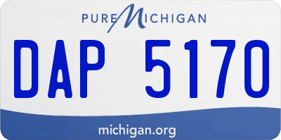 MI license plate DAP5170