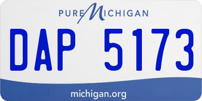 MI license plate DAP5173
