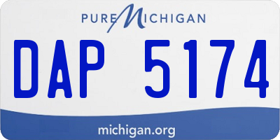 MI license plate DAP5174