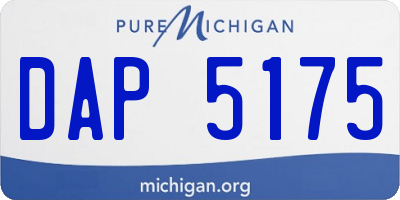 MI license plate DAP5175