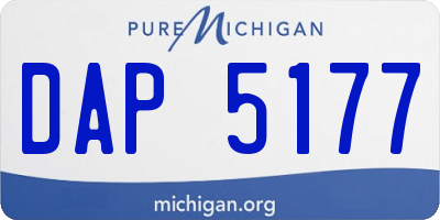 MI license plate DAP5177