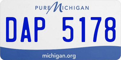 MI license plate DAP5178