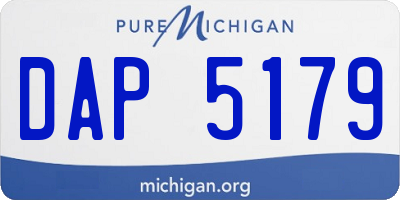 MI license plate DAP5179